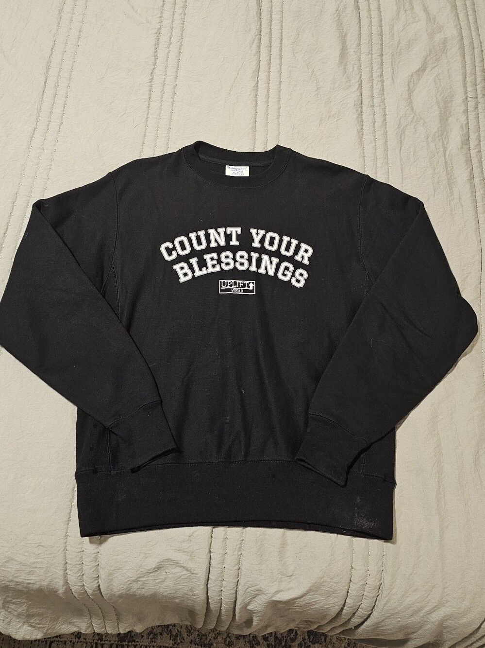 Men's Uplift Wear / Champion Black "Count Your Blessings" Sweatshirt